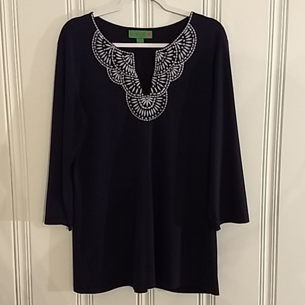 Gorgeous Navy Tunic by Island Republic Large